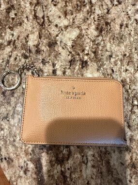kate spade Tan Leather Card Case with Chain Keyring
